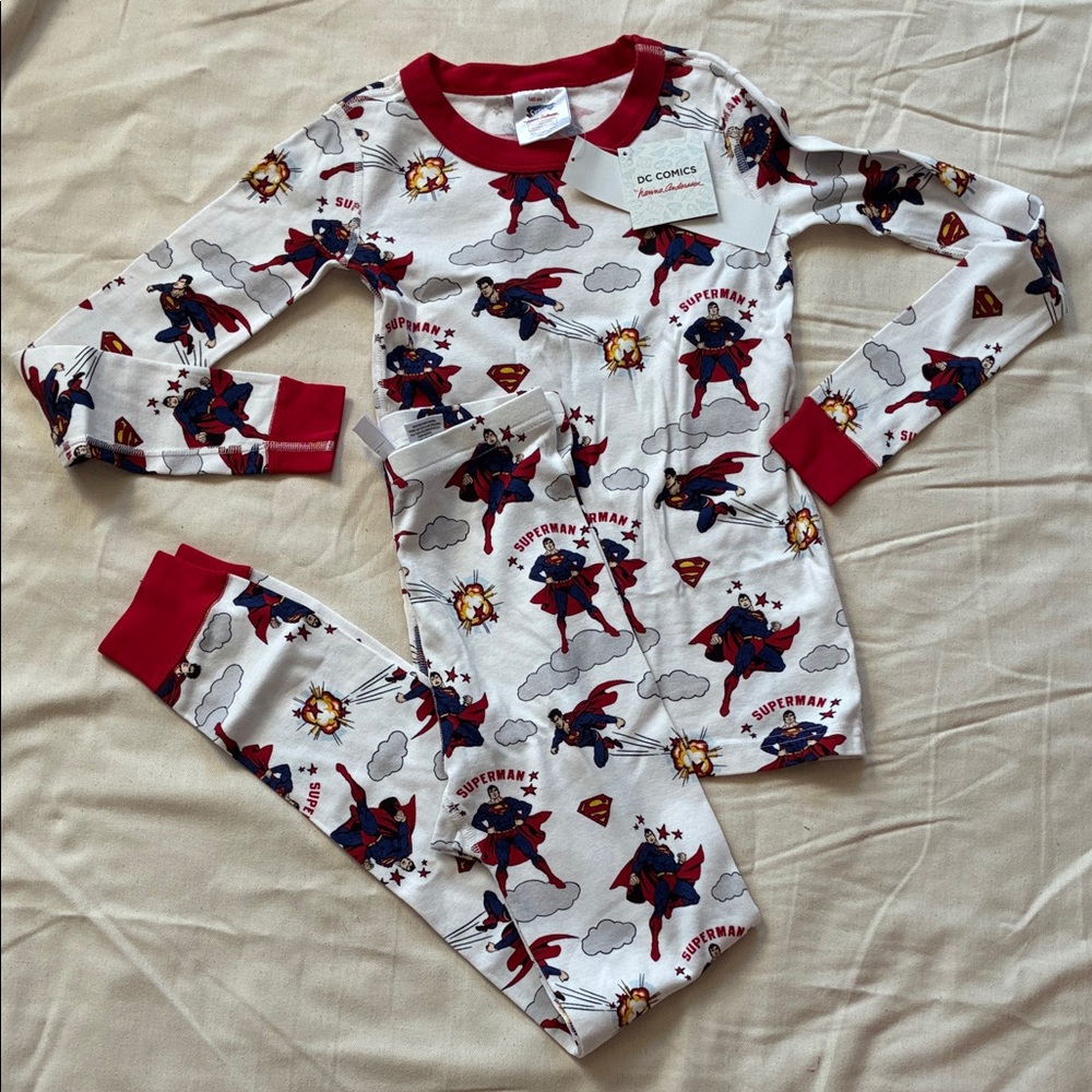 Hanna Andersson DC Comics Superman Kids Pajama Set - Red Blue size 10 aka 140
